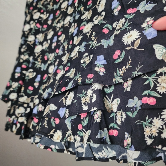 KARIN STEVENS x VINTAGE 90's moody floral cherry print in black 4 - Picture 8 of 9